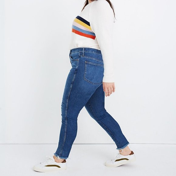 Madewell 10" High-Rise Skinny Jeans in Mackey Wash: Button-Front Edition Size 37 - Picture 3 of 8